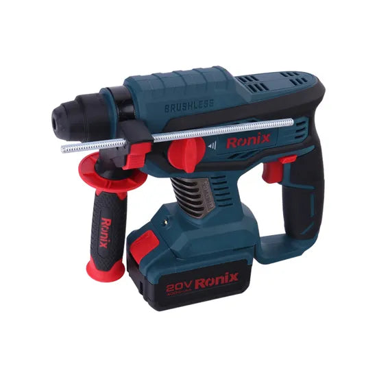 Ronix 89 Series Model 8910 4 Functions SDS Plus 20V 4ah 22mm Brushless Motor Cordless Rotary Hammer