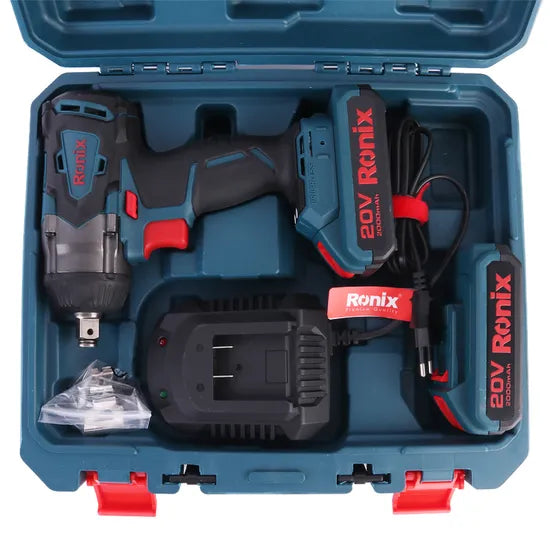 Ronix 8907 Cordless Impact Wrench Impact Wrench Kit Premium Brake Stop Charger Brushless High Torque Impact Wrench