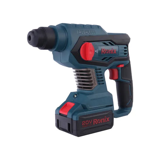 Ronix 8910 Selector Variable Speed Adjustable Handle Battery for Concrete Drill Multi Functions Drill Brushless Rotary Hammer