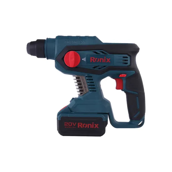 Ronix 8910 Selector Variable Speed Adjustable Handle Battery for Concrete Drill Multi Functions Drill Brushless Rotary Hammer