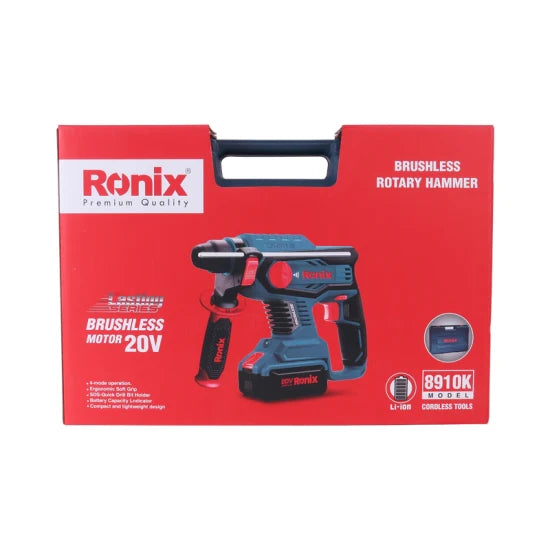 Ronix 8910K SDS-Plus Rechargeable Craft Most Cost-Effective OEM 20V Lithium Tool Kit Cordless Hammer