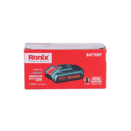 Ronix 8990 2.0ah 20V Power Tools Charger for Cordless Drill Impact Wrench Saw Trimmer Grinder General Use Lithium Battery Pack