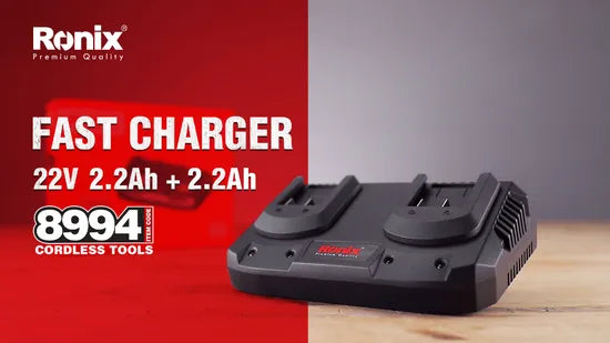 Ronix 8994 20V 4A Two in One Rechargeable Lithium Replacement Cordless Power Tools Fast Charger for 89 Series