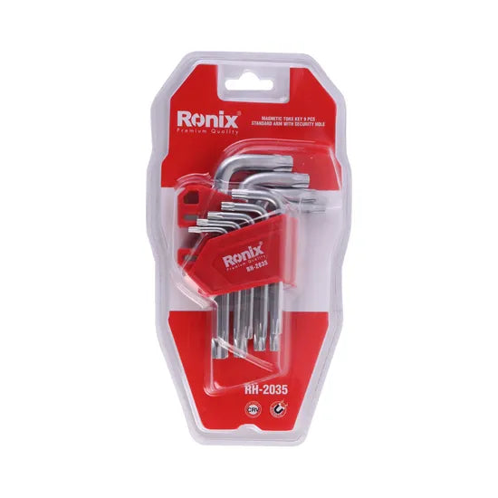 Ronix Hand Tools Model Rh-2035 9PCS Magnetic Hex Key Set Torx Key