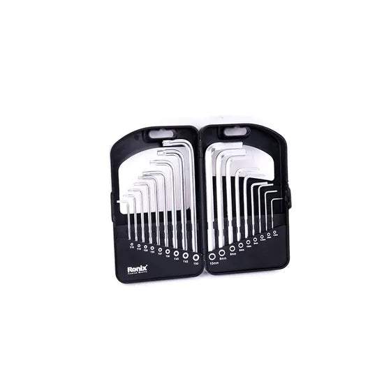 Ronix Hand Tools Model Rh-2052 18PCS CRV Long Allen Torx Handle Folding Hex and Torx Key Set