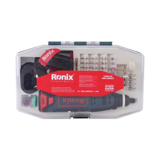 Ronix High Quality Model 8102K One 12V Li-ion Battery 25mm Cordless Rotary Kit