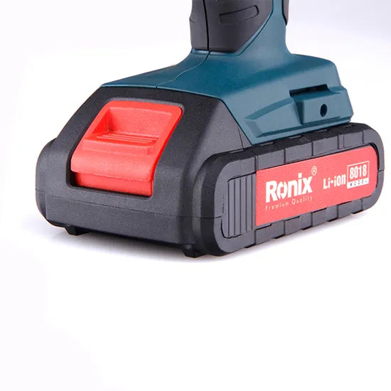 Ronix Hot Sale High Quality 8018 Two 18V Li-ion Batteries 30n. M Cordles Drill Driver