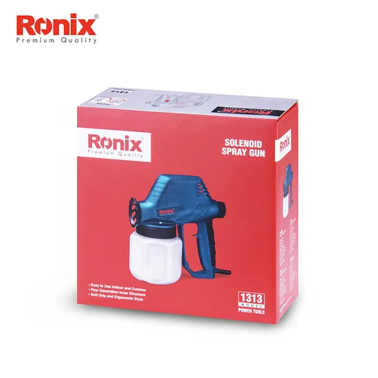Ronix Hot Selling Model 1313 130W 800ml 0.8mm Mini Electric Spray Gun Machine Automatic Solenoid Spray Gun