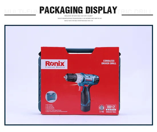 Ronix Model 8012 High Quality 2 Speed 1.5A-12V Cordless Screwdriver Battery Drill