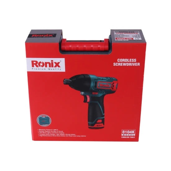 RONIX Ronix Model 8104K 12V Lithium Battery Cordless Mini Portable Drill Bit Set Power Screwdriver