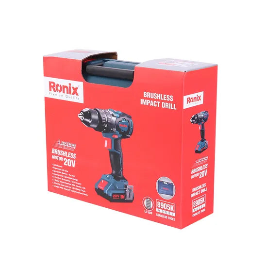 Ronix Model 8905K 20V 13mm Brushless Cordless Hammer Drill Kit