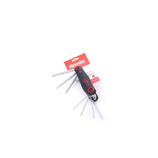 Ronix Model Rh-2021 Hand Tools 8PCS CRV Material Allen Wrench Handle Folding Torx Key Set