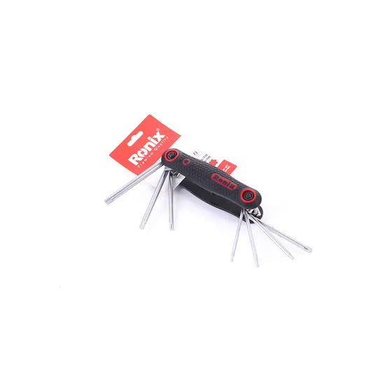 Ronix Model Rh-2021 Hand Tools 8PCS CRV Material Allen Wrench Handle Folding Torx Key Set