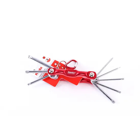 Ronix Model Rh-2041 Hand Tools 8PCS Mini CRV Folding Torx Key Set