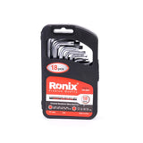 Ronix Model Rh-2051 Hand Tool CRV Metric Square Torx Key Set 18PCS Socket Wrenches