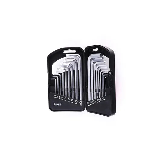 Ronix Model Rh-2051 Hand Tools 18PCS Short Allen Wrench Handle Folding Hex Torx Key Set