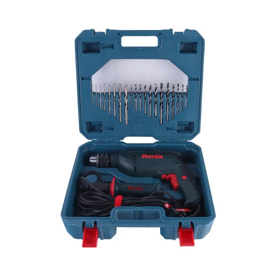Ronix New 2250K 13mm Professional Multi Function Variable Speed Mini Electric Portable Impact Drill Kit with 22PCS Accessories
