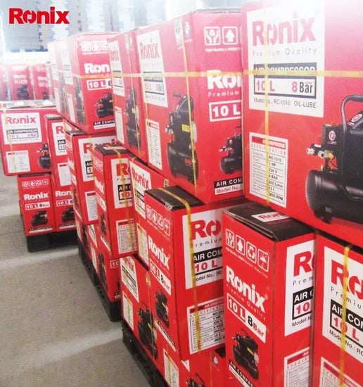 Ronix Prmium Quality High Pressure Piston Portable Mini Electric Air Compressor RC-1010 10 Liter 200L/Min 1HP