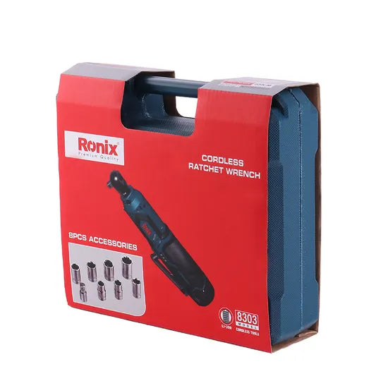 Ronix Product 8303 12V 55n. M High Torque 230rpm Cordless Ratchet Wrench Kit
