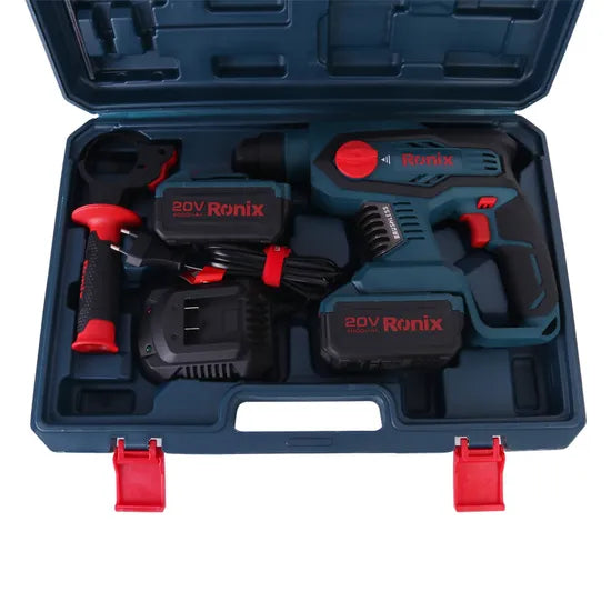Ronix Professional Power Tool Model 8910 Brushless Motor 20V Battery Cordless Power Rotary Hammer Drill