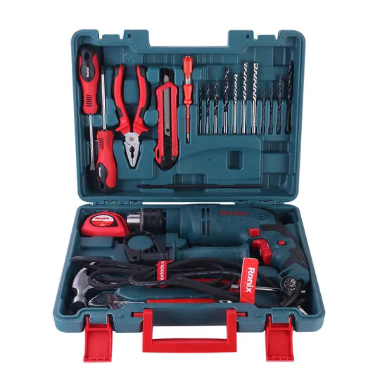 Ronix RS-0001 220V Cord Combo Kit Tool Power Drill Driver 13mm Keyed Impact Driver 8inch Adjustable Wrench Impact Drill Kits