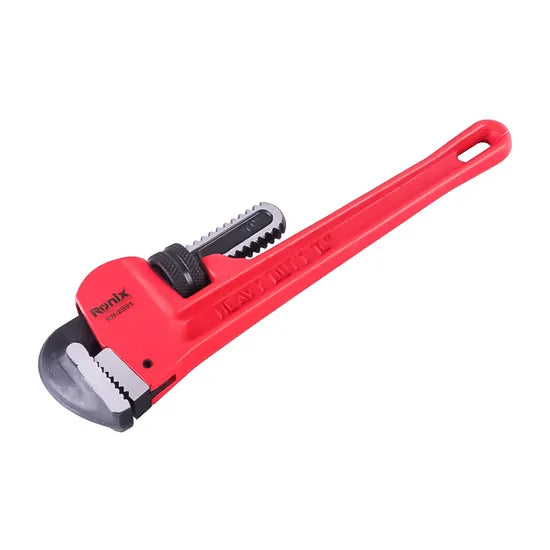 Ronix Rh-2551 Pipe Wrench 10" Heavy Duty Aluminum Steel Straight Telescopic Pipe Stainless Steel Adjustable Wrench