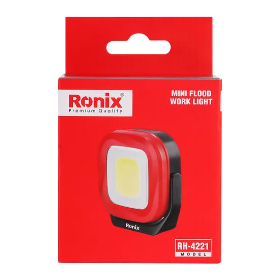 Ronix Rh-4221 Mini Flood Work Light 5V/2A 1000lm High-Quality Outdoor Flood Light High-Performance USB Rechargeable Multi-Functional COB LED Work Light