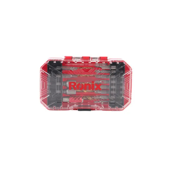 Ronix Rh-5453 18 PCS Multifunction Drill Bit Set for Wood Metal and Concrete Power Tools Kit Socket Drill Bits Set