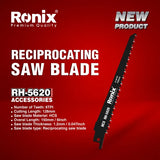 Ronix Rh-5620 Reciprocating Saw Blades 6tpi for Wood Plastic Laminated Plastic Plywood Cutting