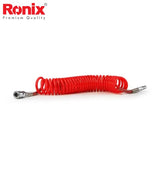 Ronix Rh-6105~6115 5~15m Hose PU Material Air Compressor Connector Valve Air Coil Hose