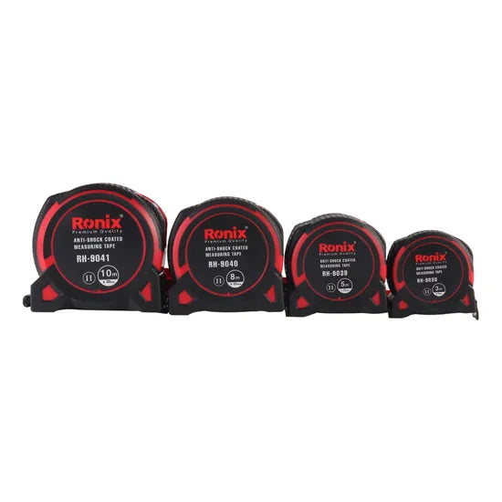 Ronix Rh-9041 Anti-Shock Coated Measuring Tape 10m Customized OEM Repairing Hand Tool Metric Inch Measuring Tape