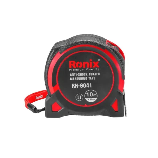 Ronix Rh-9041 Anti-Shock Coated Measuring Tape 10m Customized OEM Repairing Hand Tool Metric Inch Measuring Tape