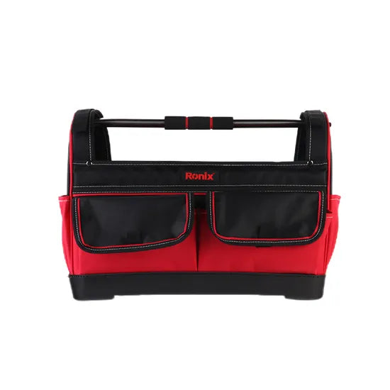 Ronix Rh-9145 17" Tool Bag with 15 Compartments Durable Large Compartment Electrician Tool Bag Heavy Duty Electrical Electricians Garden Tool Bag