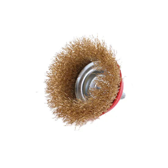 Ronix Rh-9944-9947 Crimped Shaft Mounted Wheel Brushes Rotary Steel Wire Brush for Angle Grinder Industry Clean and Polish Metal Surface