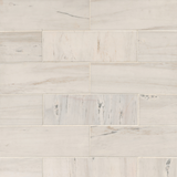 Royal Satin White Marble Subway Wall and Floor Tile - 4 x 12 in.