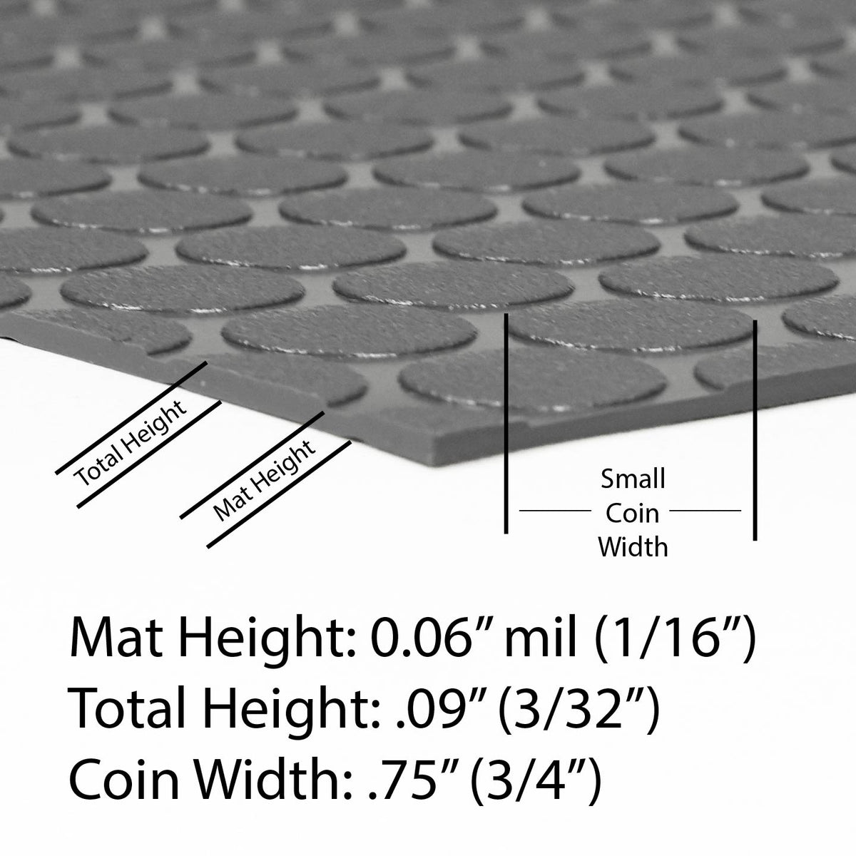 G-Floor Small Coin 10 ft. x 24 ft. Slate Grey Commercial Grade Vinyl Garage Flooring Cover and Protector
