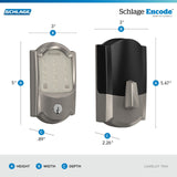 Schlage Camelot Encode Smart WiFi Door Lock with Alarm – Satin Nickel