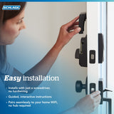 Schlage Camelot Encode Smart WiFi Door Lock with Alarm – Satin Nickel