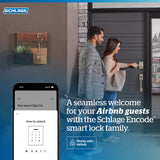 Schlage Camelot Satin Nickel Encode Smart Wi‑Fi Deadbolt Lock with Alarm
