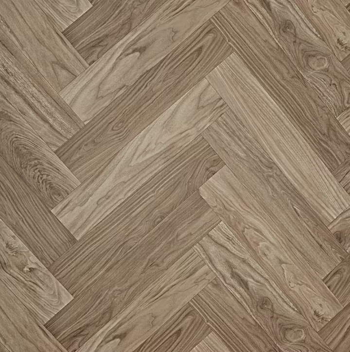 STAINMASTER Walnut Herringbone 9.84-mil x 12-ft W Waterproof Cut-to-length Vinyl Sheet Flooring