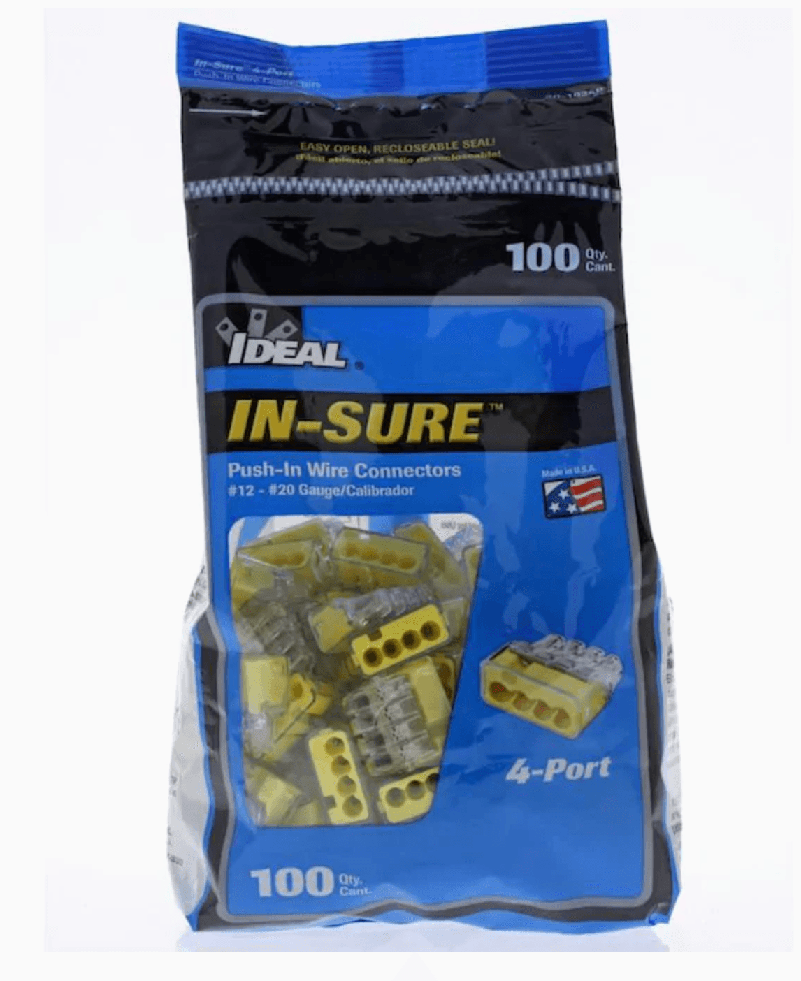 IDEAL In-Sure 100-Pack Yellow Push-In Wire Connectors - Super Arbor