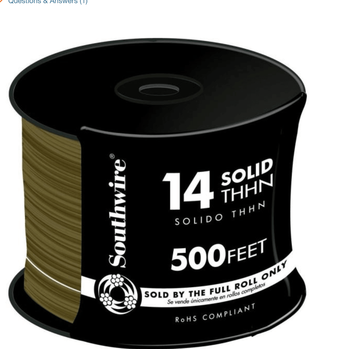 500 ft. 14 Brown Stranded CU THHN Wire - Super Arbor