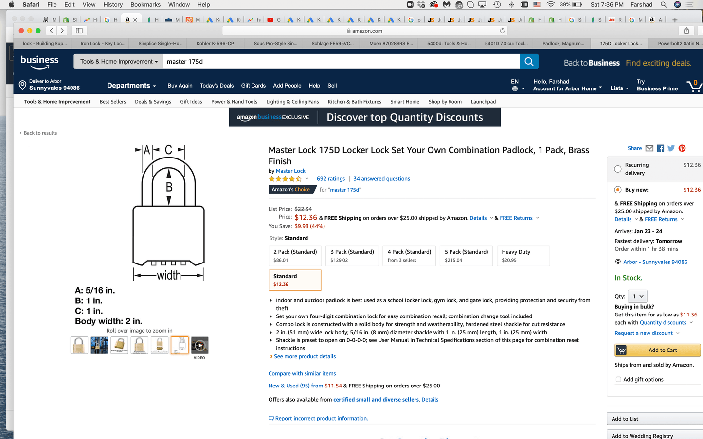 Master Lock 2-in Zinc Combination Padlock - Hardwarestore Delivery