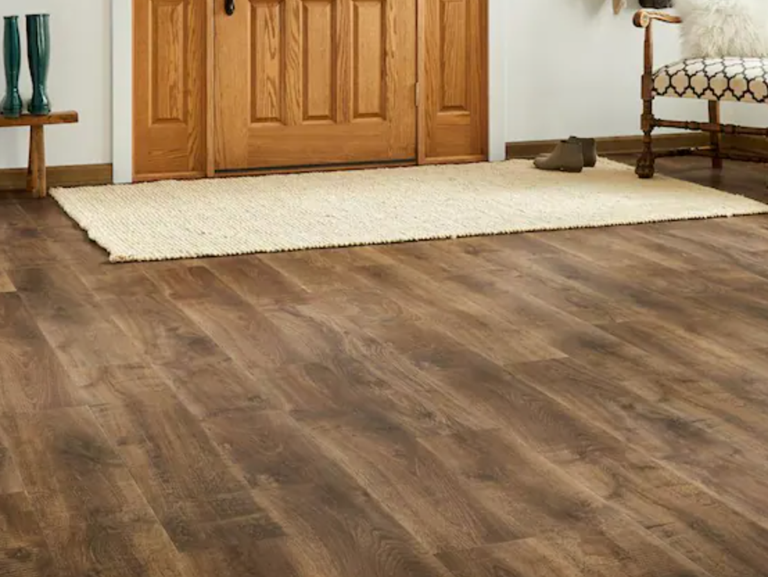 Defense+ 7.48 in. W Hoboken Oak Waterproof Laminate Wood Flooring (17.18 sq. ft./case)