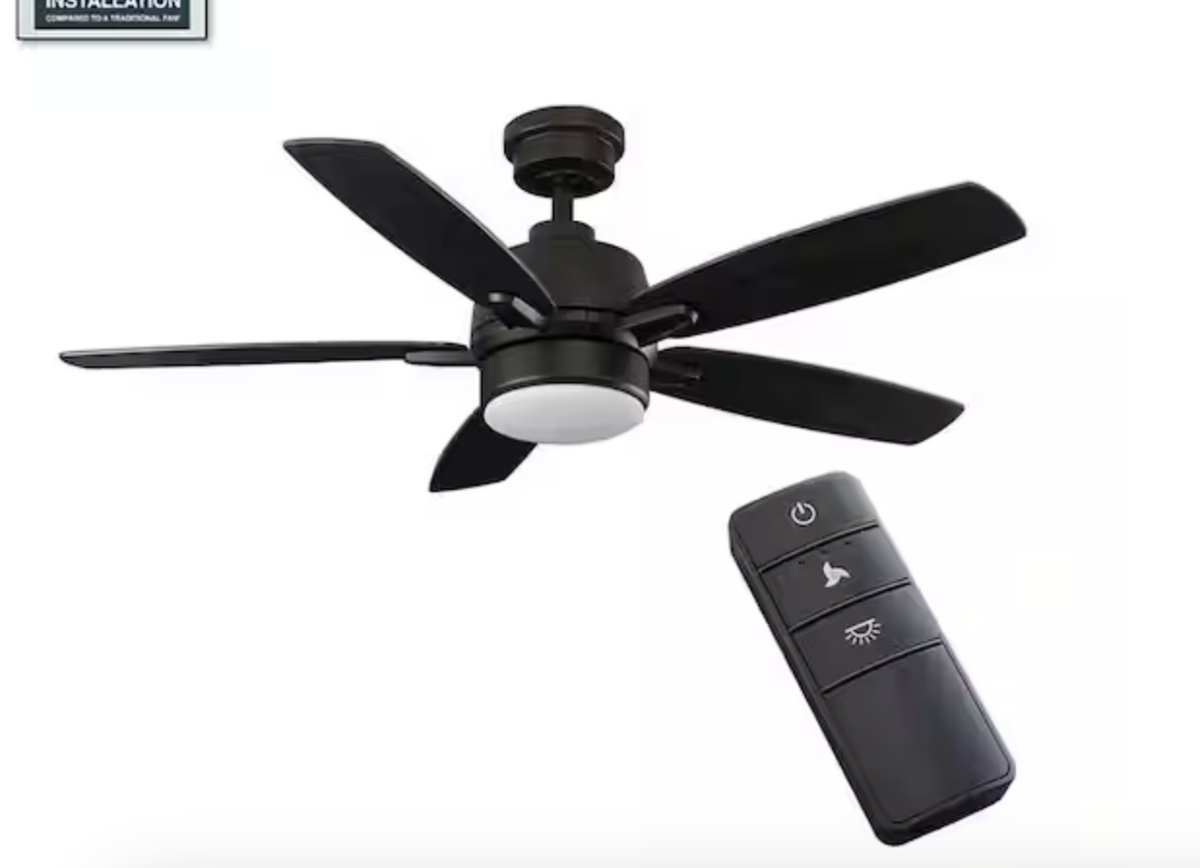 Fawndale 46 in. Indoor Integrated LED Bronze Ceiling Fan with Light Kit, 5 Reversible Blades and Remote Control