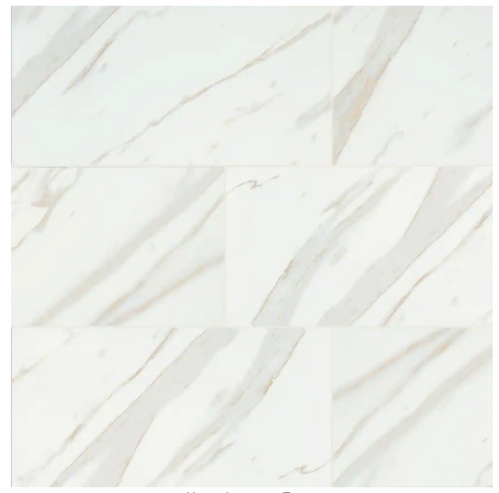 Pietra Calacatta 12 in. x 24 in. Matte Porcelain Marble Look Floor and Wall Tile (16 sq. ft./Case)