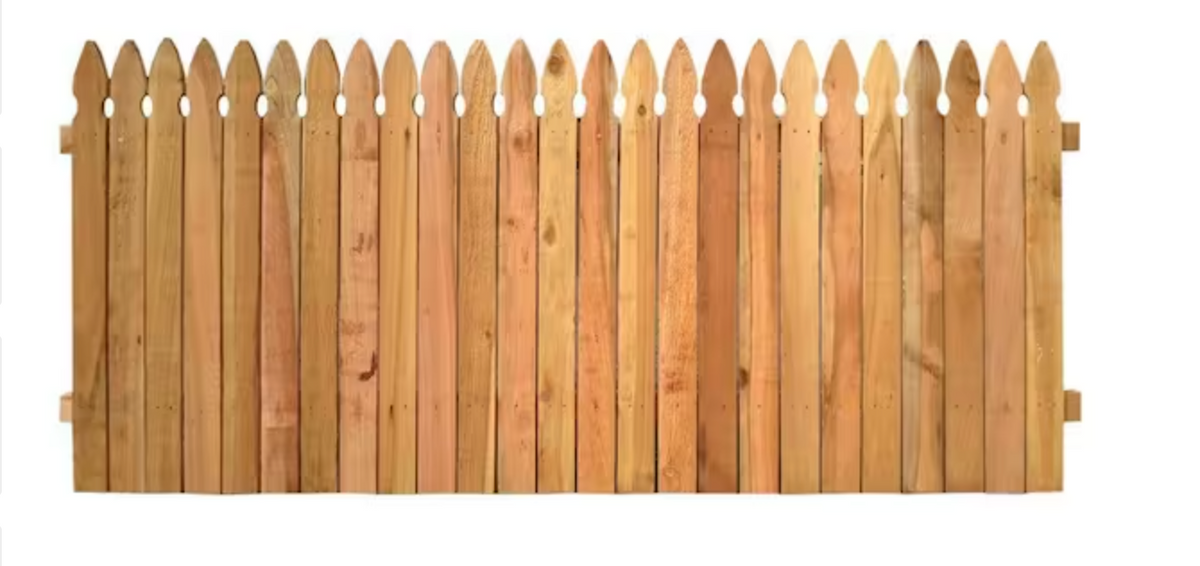 3-1/2 ft. x 8 ft. Western Red Cedar Privacy French Gothic Fence Panel Kit