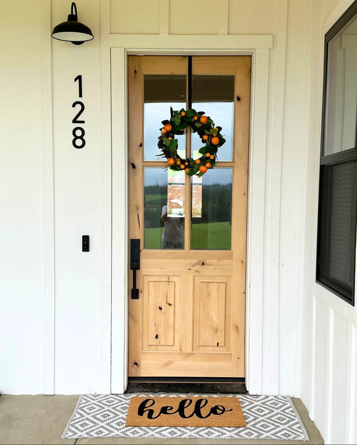 Krosswood Doors 36 in. x 80 in. Rustic Knotty Alder 4-Lite Clear Glass 2-Panel Unfinished Wood Front Door Slab