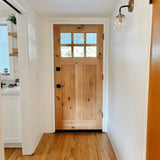 Krosswood Doors 36 in. x 96 in. Craftsman 2-Panel 6-Lite Clear Low-E Knotty Alder Unfinished Wood Front Door Slab