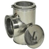 6-Inch Chimney Pipe Tee with Cleanout Cap (Stainless Steel)